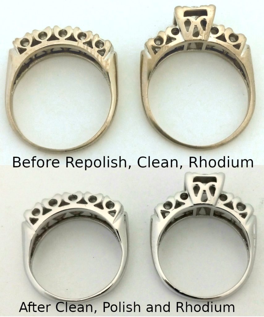 Before After Rhodium Clean Jewelry Rhodium Repairs Jared White Gold Repair