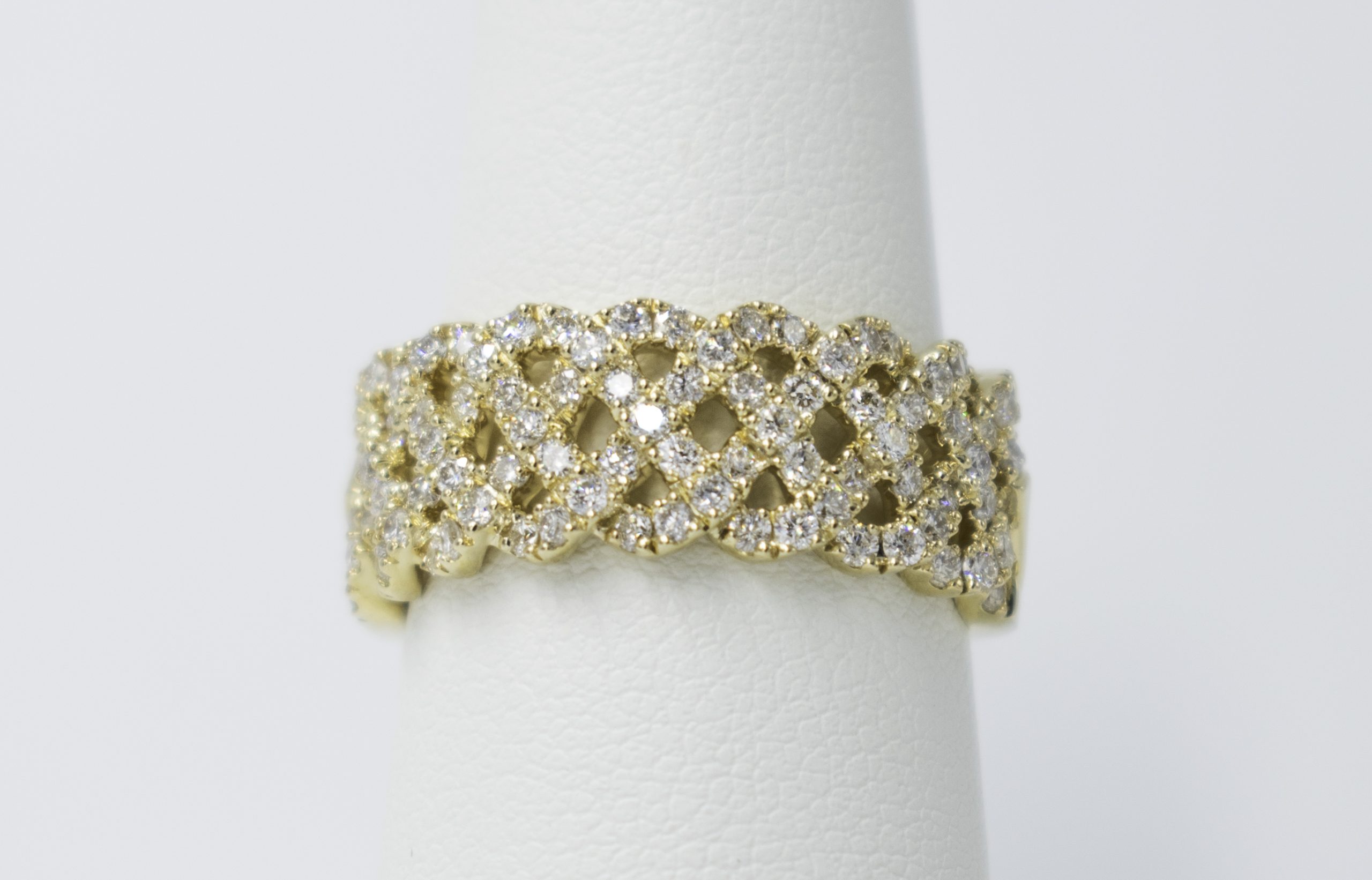 0.95 carats natural diamonds in braided ring top seller 14kt yellow gold