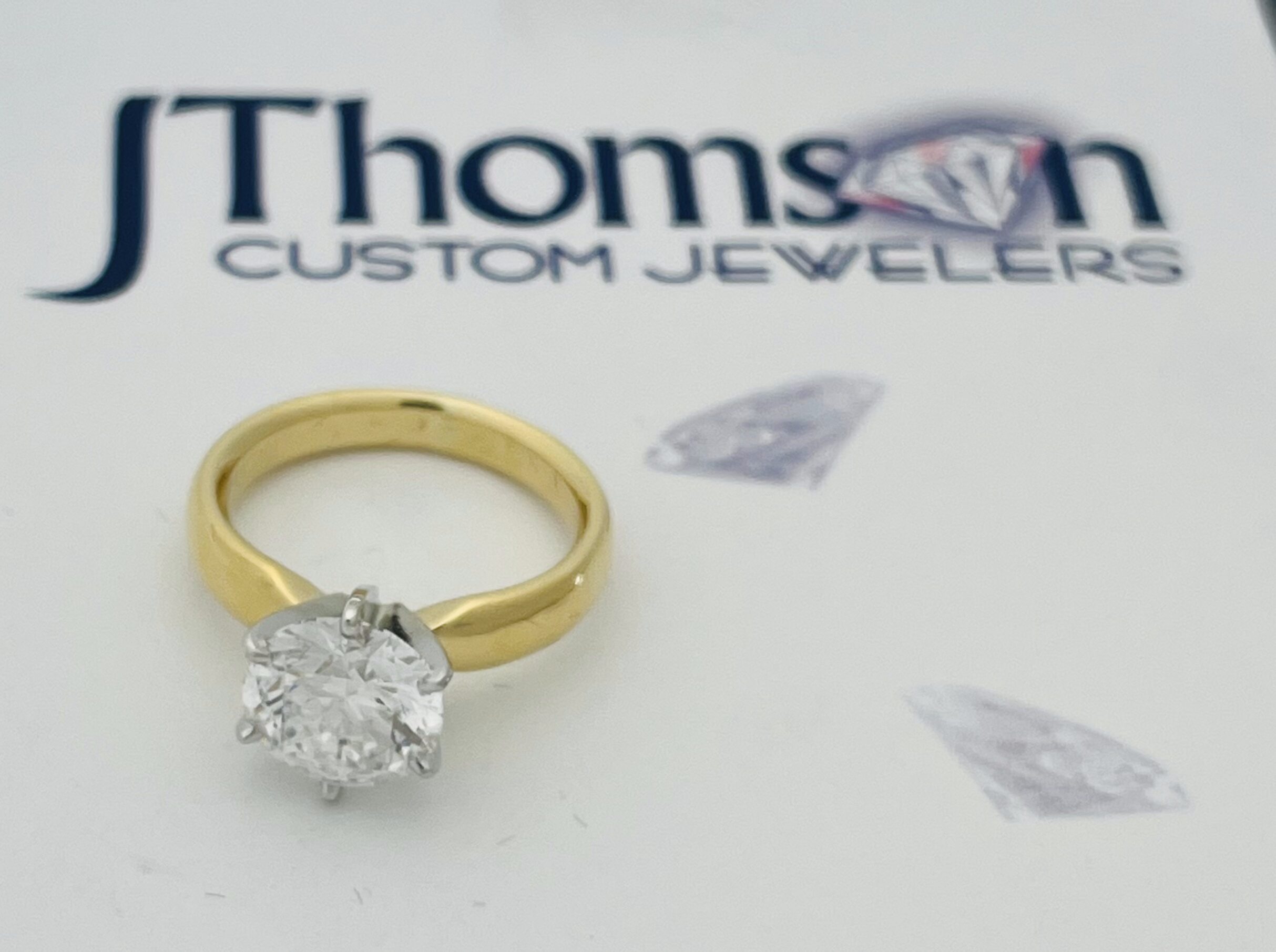 Dodson 18k Solitaire 3 Carat Round
